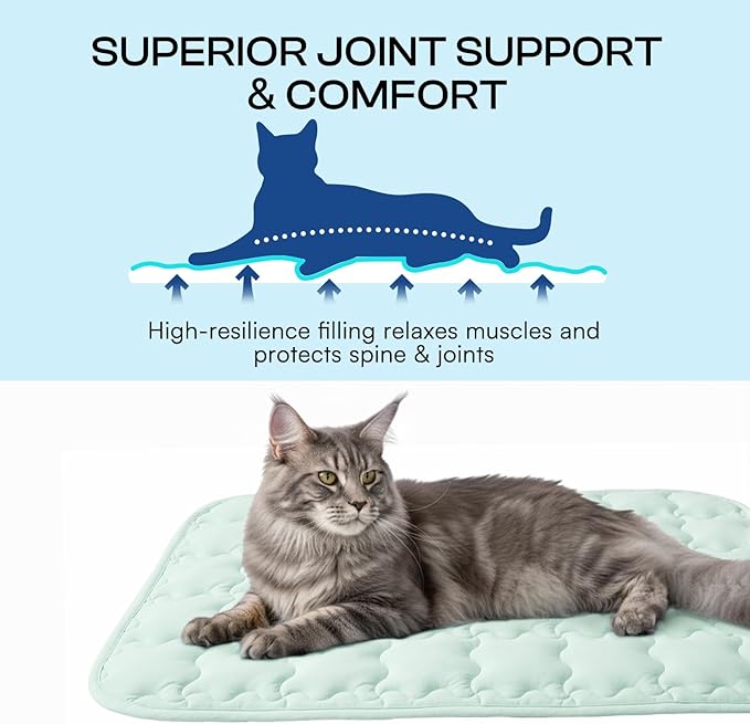 Luciphia Premium Dog Cooling Mat Non-Slip Q-MAX>0.5 Self-Cooling Pad for Small Pet Cat Indoor Portable Kennel Puppy Bed for Summer Crate Pad for Dog Washable Green 20x30 inches