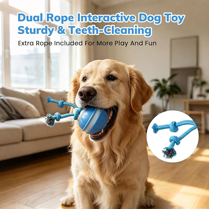 Dog Toys, Interactive Dog Toys, Automatic Interactive Dog Ball, 3 Modes Motion Activated Dog Balls for Medium Large Dogs, Type-C Rechargeable & Bite-Resistant, Keep Pets Busy for Small Large Breeds