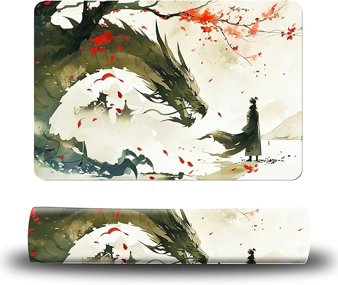 Dog Food Mat, 15.7" x 23.6" Absorbent Pet Feeding Mat for Food and Water, Waterproof Diatom Mud Pet Placemat with Non-Slip Rubber Backing, Easy Clean Cat Bowl Mat for Floors - Maple Dragon Man