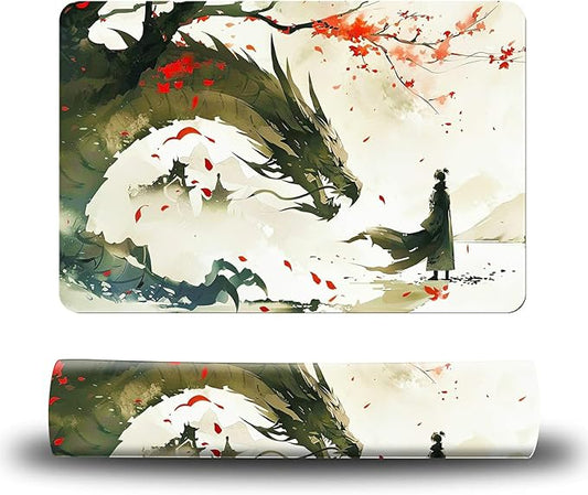 Dog Food Mat, 19.6" x 23.6" Absorbent Pet Feeding Mat for Food and Water, Waterproof Diatom Mud Pet Placemat with Non-Slip Rubber Backing, Easy Clean Cat Bowl Mat for Floors - Maple Dragon Man