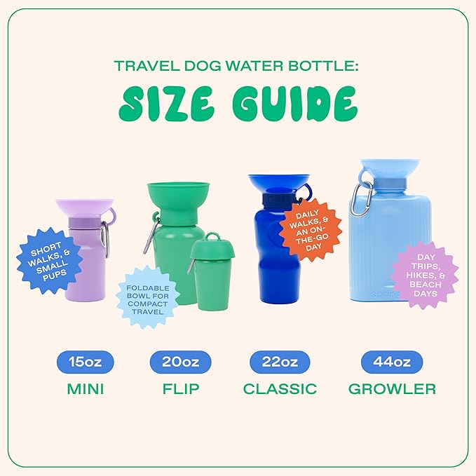 Springer Dog Water Bottle | Large Capacity Drinking Feeder Dispenser for Dogs & Puppies | As Seen on Shark Tank | Leak-Proof Bowl | BPA-Free | Outdoor Walking, Hiking & Camping | 44oz Gray