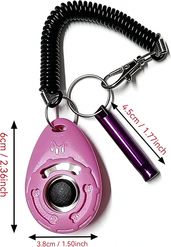 Puppy Training Clicker, Dog Training Tool, Cat Clicker, Dog Training Clicker, Dog Clicker - 2-Pack (with Wrist Strap) Pink