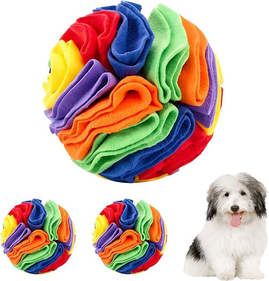 3Pcs Snuffle Ball for Small Dogs Interactive Dog Puzzle Treat Toy with Storage Bag 6 Inch Washable Foraging Balls