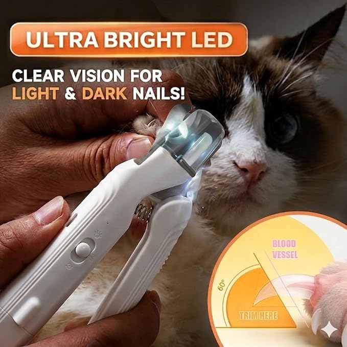 2-in-1 Dog Nail Grinder & Dog Nail Clippers Trimmers for Large Medium Small Dogs Cats Pets Claw Trimmer with LED Lights (Green)