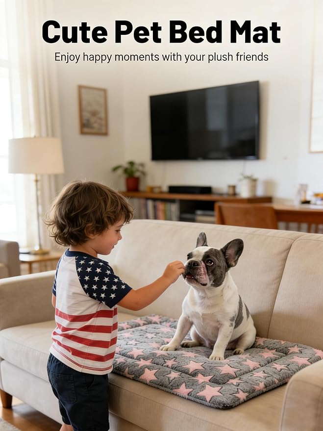 Dog Bed Mat - Soft Crate Pad for Kennel, Durable Pet Bed for Small Dogs & Cats - Comfort Support for Pet Crate, Cage, House