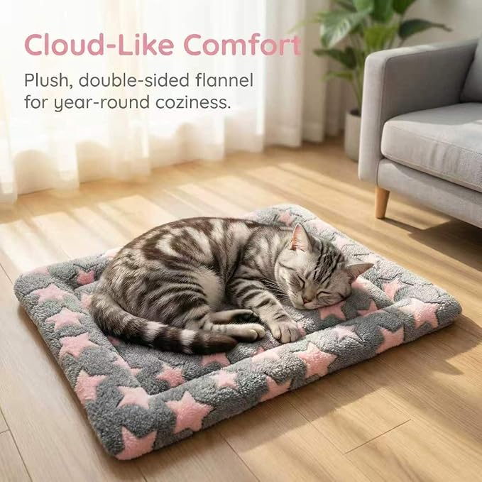 Cat & Dog Bed Mat - Reversible Dog Crate Bed Mats, Soft & Breathable Kennel Pad, Durable Crate Bed for Extra Small Dogs & Cats