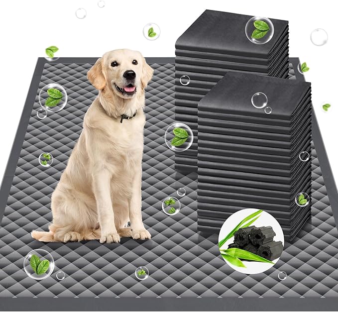 Upgraded Charcoal Puppy Pads, XXL 36’’x36’’ Pee Pads for Dogs, Super Absorbent Up to 12Cup, Odor Control & Leak Proof Dog Training Pads for Surgery, Older,Puppy, 45 Counts