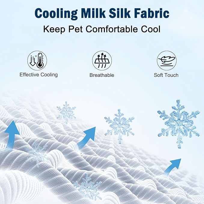SZEE Cat Cooling Mat for Cats & Small Dogs, Summer Pet Cooling Mat with Ice Silk Fabric, Machine Washable, Fish-Shaped, for Bed, Sofa, Floor, Car Seat & Crate, with Anti-Slip Bottom (27” × 18”)