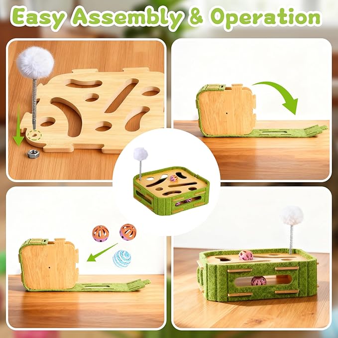 15 Pcs Cat Scratch Puzzle Box, Cat Nail File Enrichment Toy Intelligence Treat Puzzle Feeder Box for Indoor Kitten
