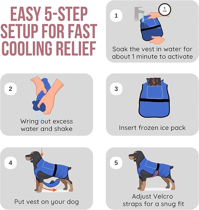 Dog Cooling Vest with Ice Pack – 2-Layer Evaporative Cooling Jacket with High Collar, UV Protection & Size-Matched Ice Pack – Cooling Vest for Dogs for Hot Weather (Pink Floral, XX-Large)