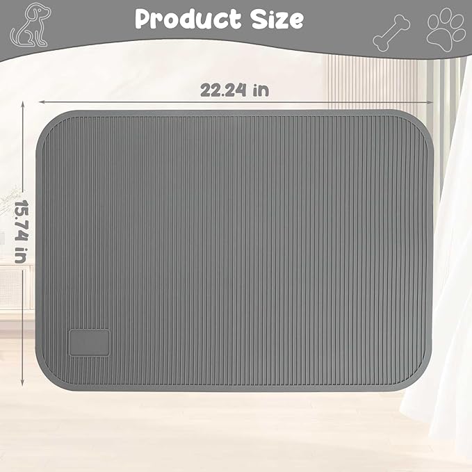 Dog Grooming Table Mat Pad Non Slip，Silicone Durable Premium Non-Slip Dog Bath Mat，Slip Mat - Bathing Mat for Pets，22.45inchX15.75inch (Dark Grey)