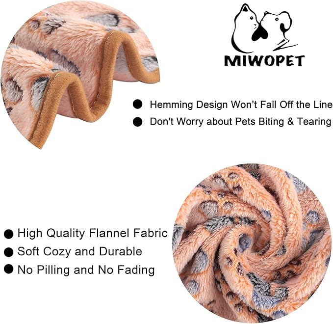 MIWOPET 3 Pack Cat and Dog Blanket Soft & Warm Fleece Flannel Sleep Mat, Great Pet Throw for Puppy, Cats, Small, Medium & Large Dogs(Large 40" x 30")