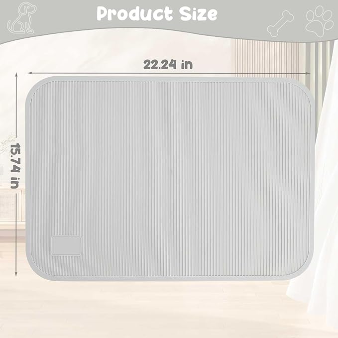 Dog Grooming Table Mat Pad Non Slip，Silicone Durable Premium Non-Slip Dog Bath Mat，Slip Mat - Bathing Mat for Pets，22.45inchX15.75inch (Grey)