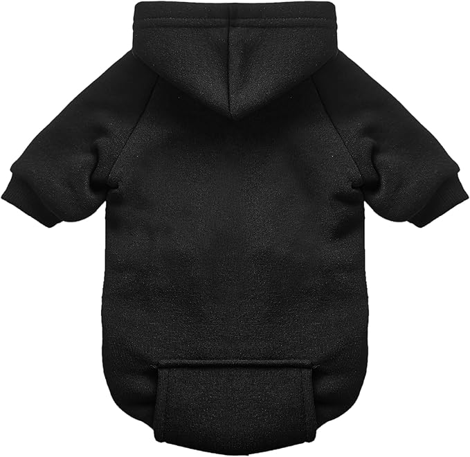 Jecikelon Soft Dog Hoodies for Small Dogs, Fleece Puppy Sweatshirt with Pockets, Warm Winter Cold Weather Coats for Pet Cat, Cute Clothes Puppy Costume (Black, X-Large)