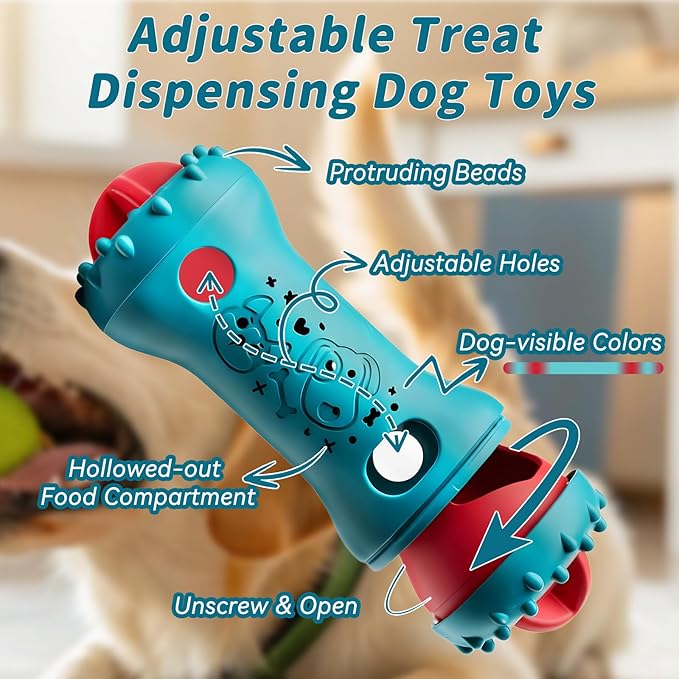 Interactive Dog Puzzle Toys - Dogs Treat Dispensing Enrichment Toy Mental Stimulation for Brain Cognitive Snack Spin for Dog Busy Boredom Teething Slow Feeder