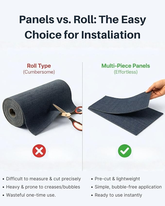 Corner & Wall Cat Scratch Mat, Self-Adhesive Trimmable Cat Scratcher, Wall Mounted Scratching Pad for Indoor Cats, Sofa Furniture Protector, Cat Post Replacement (Darkgrey, 23.6''x11.8'', 3-Pack)