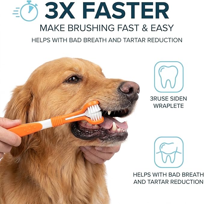 10 Pcs Dog Toothbrush Finger Dog Tooth Brushing Soft Triple Head Double Head Dogs 360 Finger Silicone Toothbrush Multi-Angle Dental Cleaning Brushes for Dogs Kitten Cat Pet Dental Cleaning