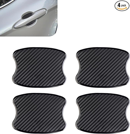 4PCS Car Door Handle Cup Scratch Protector, 3D Carbon Fiber Auto Door Bowl Sticker, Universal Anti-Scratch Doors Handle Paint Protection Film, for Most Vehicles (Small)