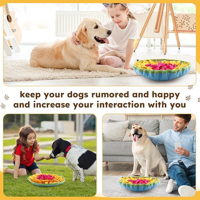JIANWEI Pet Snuffle Mat for Dogs, Dog Digging Toys, Dog Treat Dispenser Indoor Outdoor Stress Relief, Interactive Dog Toy for Dogs Slow Eating and Mental Stimulation(Colorful)