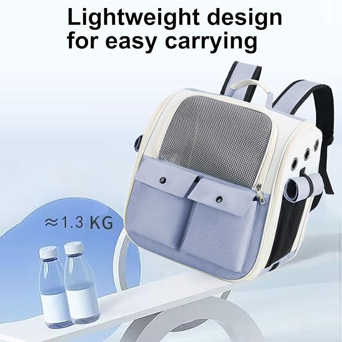 Cat Backpack Carrier, Designed for Cats and Small Dogs Small Animal Pet Backpack Carrier, Breathable Foldable Lightweight Comfort, Shoulder Pet Backpack (Pink)