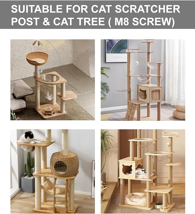TIMHAKA Cat Scratching Post Replacement, 4 PCS 15.7 inch Sisal Pole Cat Tree Replacement Posts, Refill Sisal Rope Scratcher Posts for Indoor Tree Tower, Scratch Post Replacement for Refurbishment