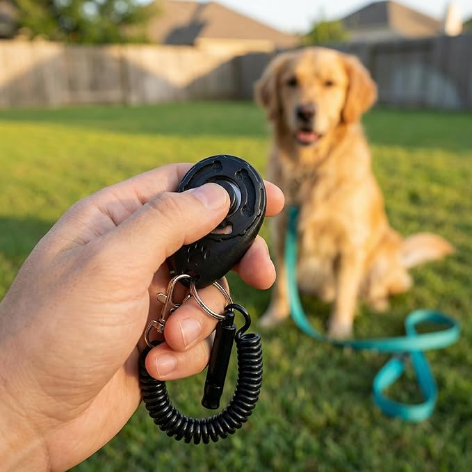 Puppy Training Clicker, Dog Training Tool, Cat Clicker, Dog Training Clicker, Dog Clicker - 2-Pack (with Wrist Strap) Black