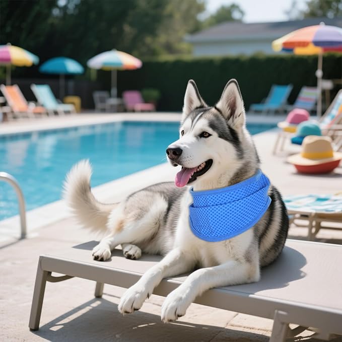 hoyuwak 2 Pack Instant Cooling Dog Bandana Scarf & Vest – Reusable, Adjustable Pet Cooling Bandana for Dogs, Summer Essentials for Walks, Hikes, Playtime (Medium)