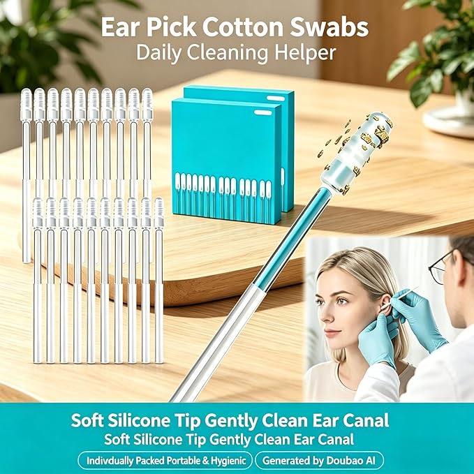 72 Pcs Earwax Swabs Ear Wax Tool, Reusable Adhesive Earwax Swabs, Gentle Ear Cleaning Stick Sticky Ear Cleaning Stick Gentle, Reusable Adhesive Ear Cleaning Sticks