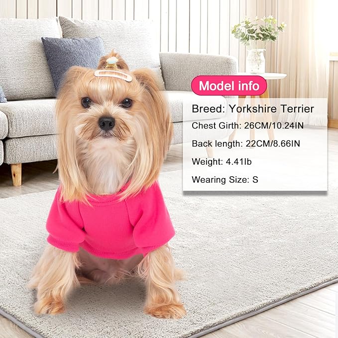 2 Pack Dog Hoodie Warm Hood Dog Sweater Cold Weather Small Dogs Sweatshirt Comfort Pet Clothes for Small Medium Dogs with Pockets
