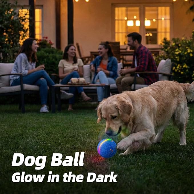 Diman Interactive Dog Toys, 3.5 Inch Automatic Moving Balls for Dogs, 3-Modes with Colorful Lights, Durable E-TPU Material, Active Self Rolling, Bouncing, and Rotating Puppy Toy to Keep Them Busy