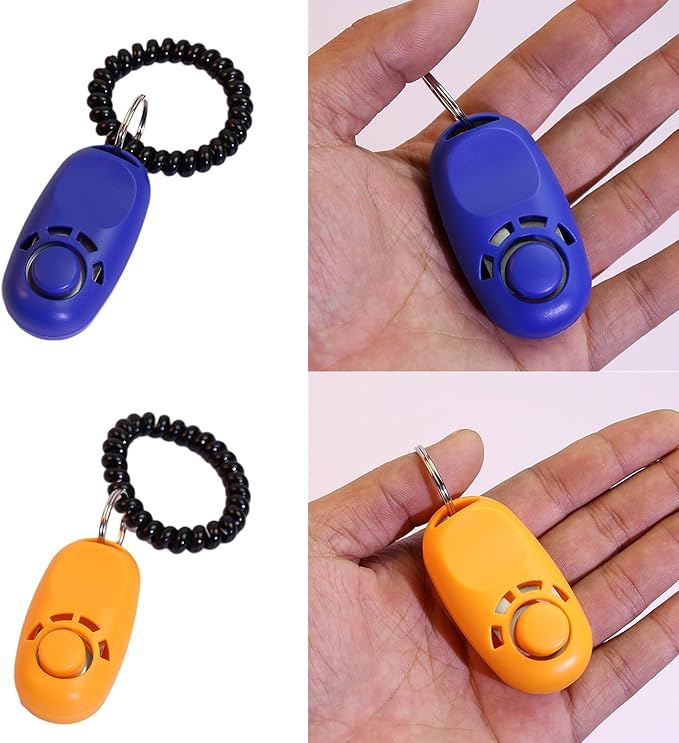 Dogs Training Clickers Pet Dogs Trainer Tool Stretch Help Wrist Rope Sound Keychains Dogs Training Clickers, orange