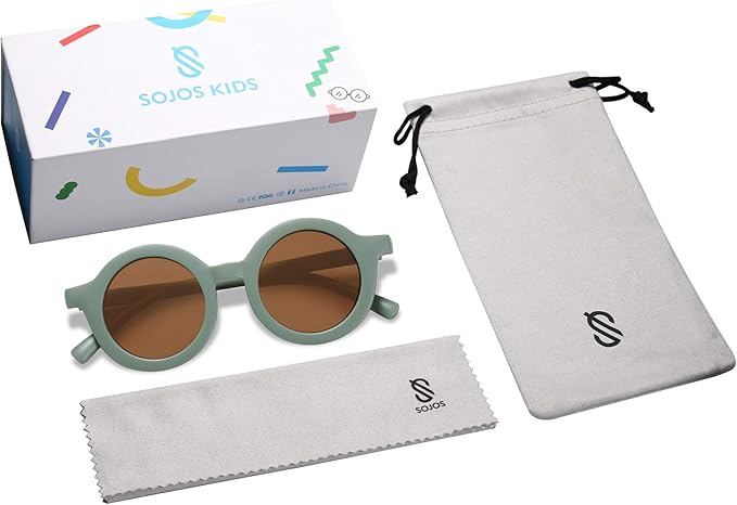 SOJOS Cute Round Polarized Sunglasses for Kids Girls Boys UV400 Protection De Sol Gafas Beach Holiday