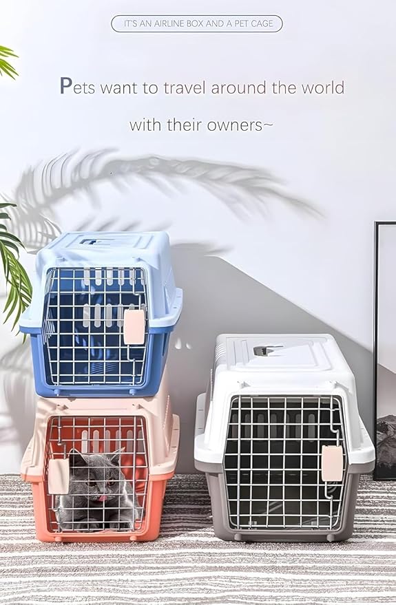 Pets Carrier,Kennel, 23in,Long,Hard-Sided,for Small Dog/Cat up to 20 lb,Suit for Airline/Road Travel (Coffee, Large)