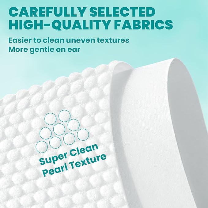 MEDUWEDU Ear Cleaner Finger Wipes 60 Counts, Dog Ear Cleaner,Soft & Easy Otic Cleaning Pads, Remove Wax, Dirt & Stop Smelly, Itchy, Non-Irritating, Grapefruit Scent