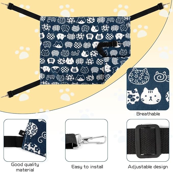 Cat Hammock & Swing - Indoor Kitten Bed & Accessories for Cat Crates & Pet Cage