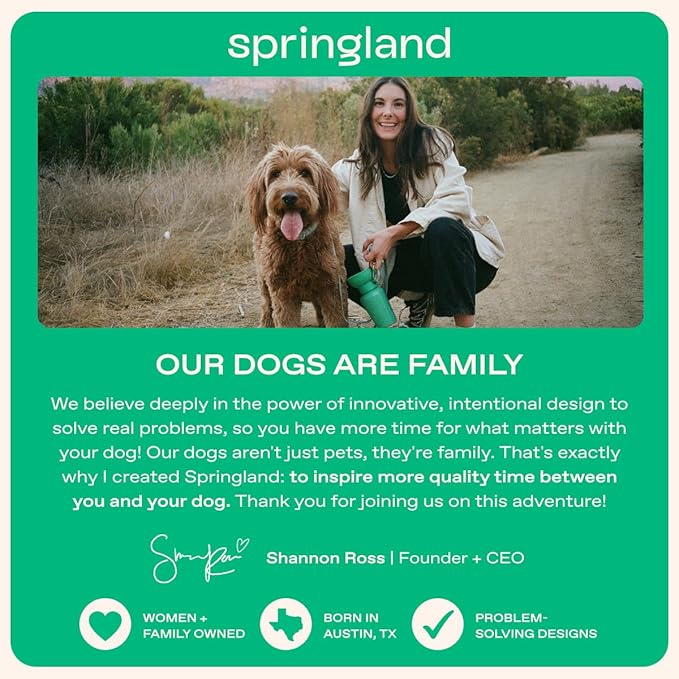 Springer Flip Dog Water Bottle | Portable Drinking Feeder with Foldable Food-Grade Silicone Bowl | One-Hand Squeeze & Leak-Proof | Walking, Hiking & Camping | Puppy Essentials