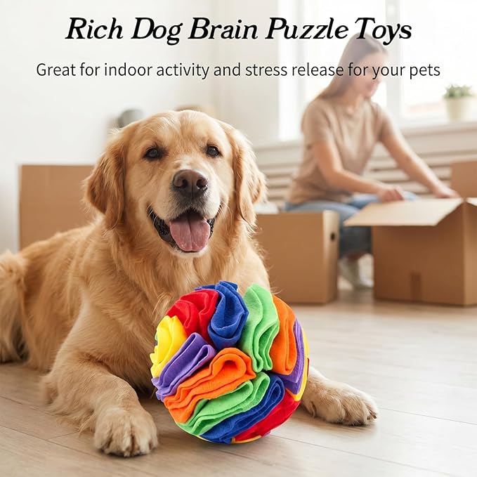 3Pcs Snuffle Ball for Small Dogs Interactive Dog Puzzle Treat Toy with Storage Bag 6 Inch Washable Foraging Balls