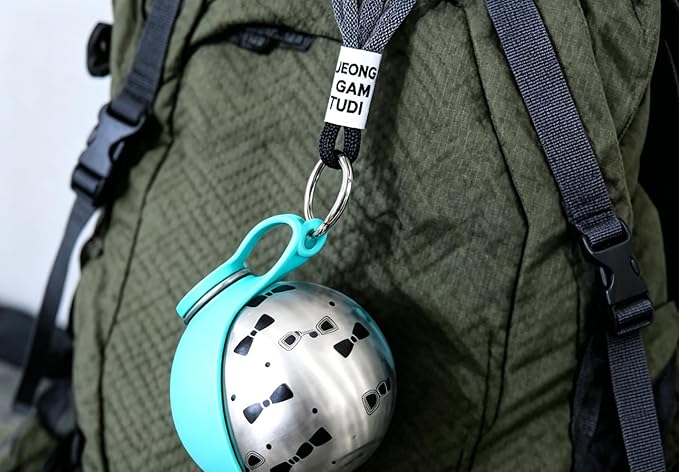 Dog Water Bottle Portable, 285ml Leakproof Stainless Steel Pet Water Dispenser with Lanyard, BPA-Free Spherical Travel Water Bowl for Small Medium Dogs, Outdoor Walking, Hiking,
