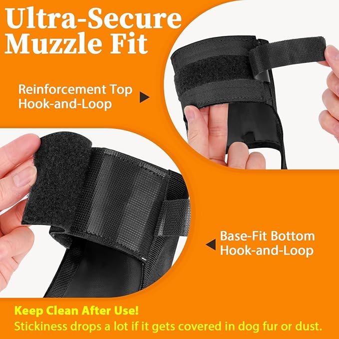 Mayerzon Dog Muzzle for Large Medium Small Dogs, Adjustable Fit, Soft & Sturdy Fabric, Prevents Fierce Barking Biting Chewing, Ideal for Grooming Walking Vet Visits, Allows to Pant Drink (Black, M)