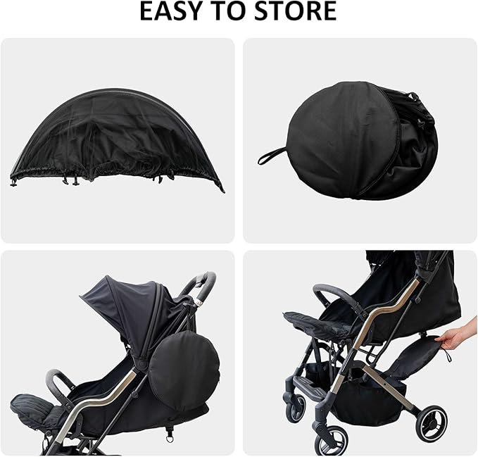 2-in-1 Stroller Cover, Mosquito Net for Baby Stroller with Sun Shade, Stroller Accessories - UV Protection & Breathable 3D Mesh with Two-Way Zipper, Universal Fit Most Stroller