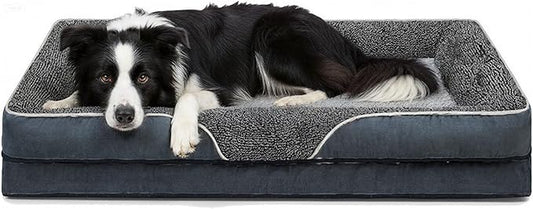 Orthopedic Dog Bed for Large Dogs, Waterproof Dog Bed with Memory Foam, Washable Pet Bed for Medium Sized Dog, Non-Slip Support for Joint Health .(Dark Green, Large)
