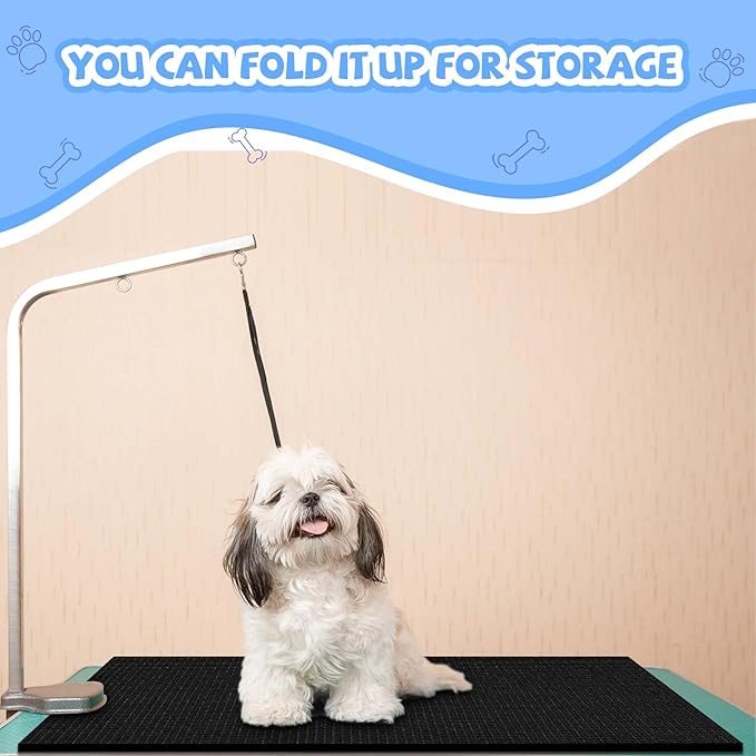 Nuanchu Extra Thick Grooming Table Mat Pad 36 x 24 x 0.24 Inches, Non-Slip PVC and Foam Pet Bathing Table Padded Mat for Grooming Pet Dogs Cat at Home(Black)