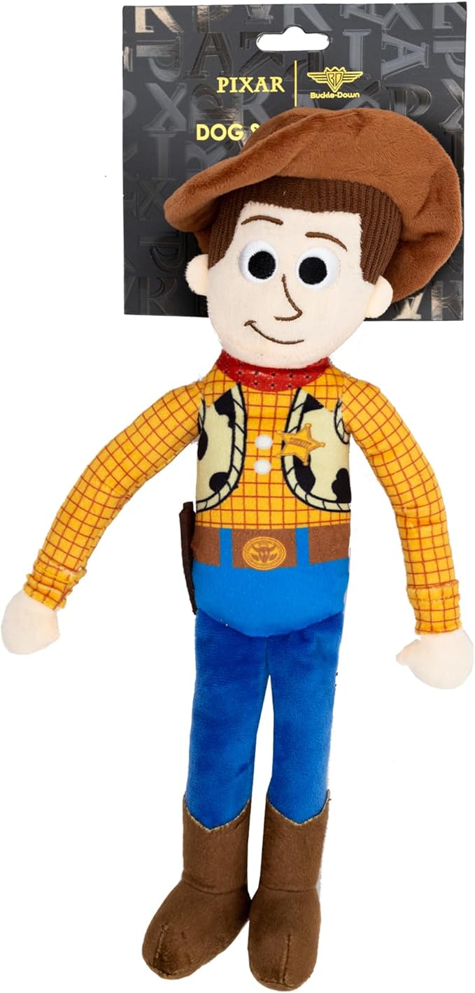 Buckle-Down Disney Dog Toy, Pixar Toy Story Woody Full Body Pose, Plush
