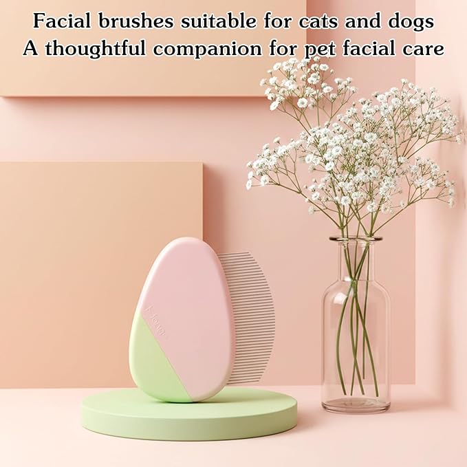 Eye Comb For Small Dogs, Stainless Steel Pet Facial Grooming Comb, Dog Flea Comb, Round-Tip Arc Teeth, Stress-free Tear Stain Remover for Dogs & Cats Fit Yorkie, Shih Tzu, Maltese Maltipoo Pomeranian