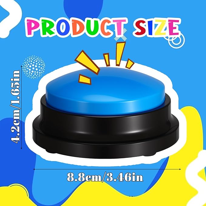 8 Pieces Recordable Answer Buzzers Button Answer Buzzers Game Show Buzzer Recordable Button Classroom Buzzers Perfect for Study Office Home and Pet Buttons Training Toy