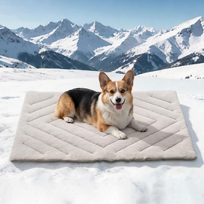 Dog Cooling Mat Self Coolings Foldable Cooling Pad for Dog in Summer Coolings Mat for Dogs and Cats Machine Washable (Rectangle,Grey, Large-48 L x 28" W)