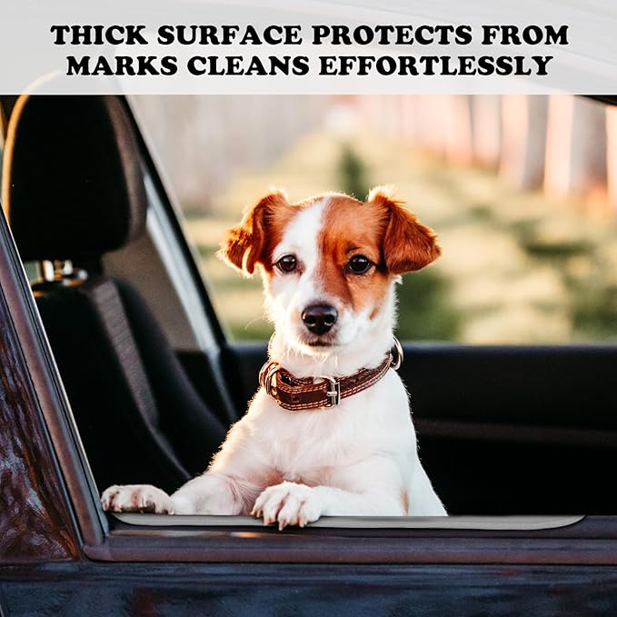 Dog Car Door Protector, 20% Larger Coverage Vehicle Door Cover,Car Door Guard Mat, Pet Door Panel Protector for SUVs Pickup Trucks, Protects Doors from Dog Scratching (Grey)