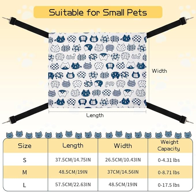 Cat Hammock & Bed - Large & Kitten Sizes - Cat Cages & Accessories - Indoor & Outdoor
