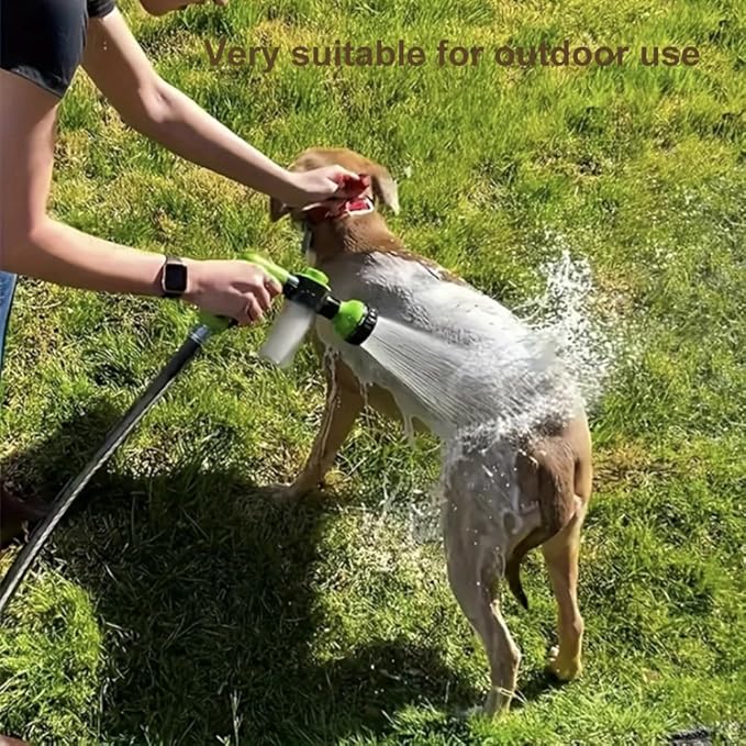 RUIFANDA Dog Wash Sprayer Outdoor with 8 Spray Modes, Soap & Shampoo Dispenser Dog Sprayer Hose Attachment, Pet Wash and Garden Hose Nozzle for Watering Plants, Car Wash, Showering Pet