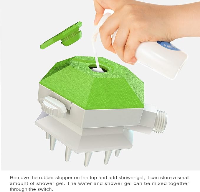 Dog Shower Sprayer Head Attachment Pet Grooming Combing Sprayer,Water Sprinkler Massaging Brush Nozzle for Dogs and Cats,Multi-Function Pet Shower Head for Dog Home Cleaning Bath